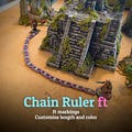 Chain ruler ft for Tabletop Games, RPGs and more with custom length and color product logo