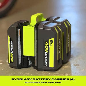 Ryobi 40V Battery Carrier (Four) - Easily Transport Ryobi 40V Batteries (2Ah, 4Ah, 6Ah)