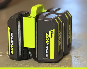 Ryobi 40V batterihållare: 4-fackshållare för enkel transport