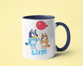 Custom Bluey mug 11oz customized name mug, matching family mug, Bluey gifts for kids, Bluey gifts for children, Mug kids