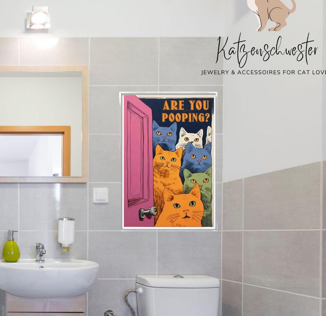 Art Print in Frame Funny Are You Pooping Shit You Cat Frame Poster ...