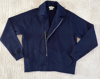 Vintage Louis Styled by George Wally Wool Zip Sweater 60s 70s Boston New York