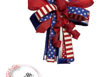 Patriotic Wreath Bow: Stars and Stripes Decor