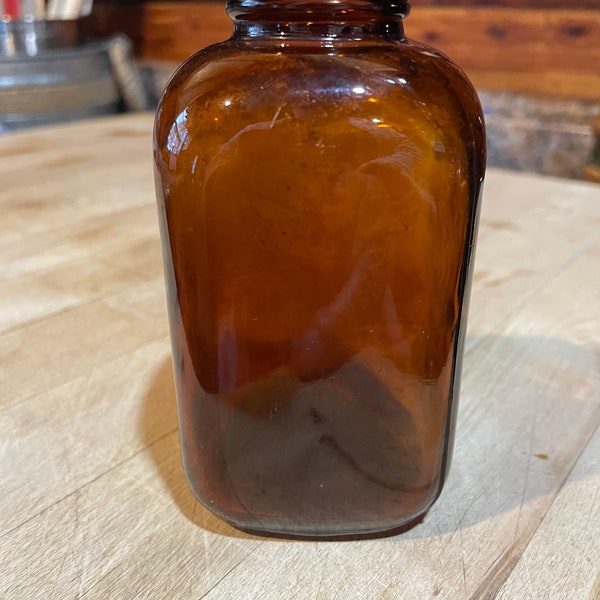 Vintage Amber Snuff Bottle - 4 dots -  1870 thru mid 1900’s - Mint Condition - 4” x 2 3/8”