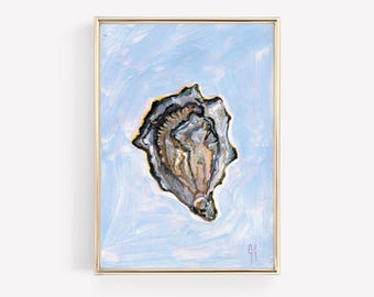 Oyster Painting Art Print: Grandmillennial Eclectic Wall Decor
