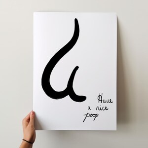 Have a Nice Poop, Funny Bathroom Print. Hand-drawn, Black and White. - Etsy