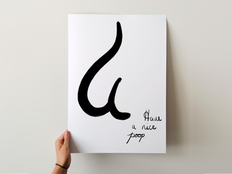 Have a Nice Poop, Funny Bathroom Print. Hand-drawn, Black and White. - Etsy