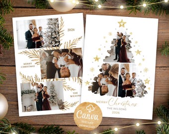 Photo Card Christmas Xmas Card Template, Printable Xmas Card, Photo Xmas Card, Christmas Card Photo, Family Xmas Card, Canva Christmas Card
