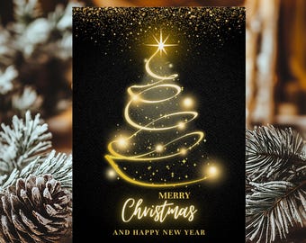 Modello di biglietto di auguri di Buon Natale, biglietto di auguri di Natale stampabile, biglietti di auguri di buone feste, biglietti di auguri di Natale per la famiglia, biglietto di Natale Canva, biglietto di Natale carino, biglietto di Natale stampabile