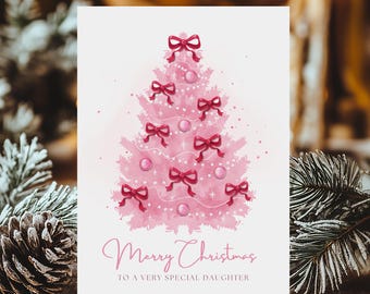 Modello di biglietto di auguri di Natale stampabile, biglietto di Natale per figlia, biglietti di Natale per la famiglia, biglietto di Natale Canva, simpatico biglietto di Natale stampabile