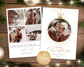 Photo Card Christmas Xmas Card Template, Xmas Photo Card, Printable Xmas Card, Photo Xmas Card, Christmas Card Photo, Family Xmas Cards