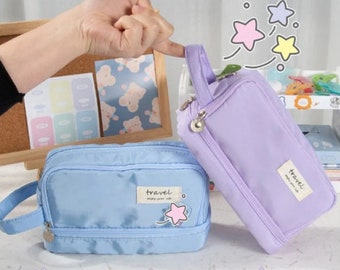 Cute Pencil Case with Storage | Kawaii, large capacity, back to school, university, academia, A-Level, Sixth Form, college, aesthetic