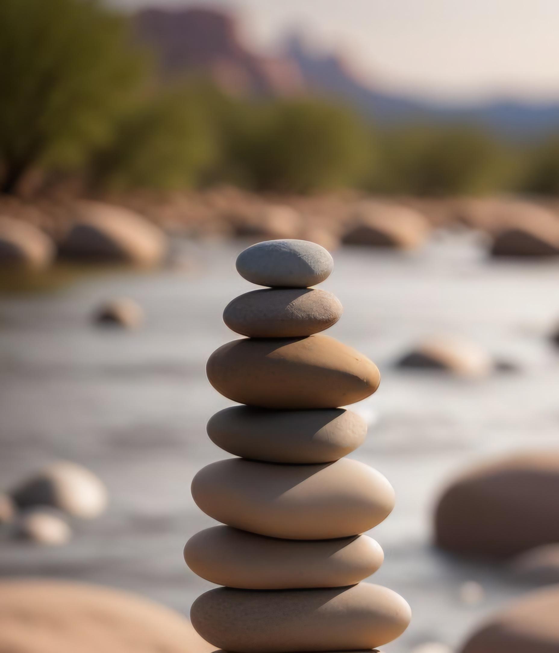 Carefully Curated Small 7-stone Loose River Rock Stacking Cairn Set, 2 ...
