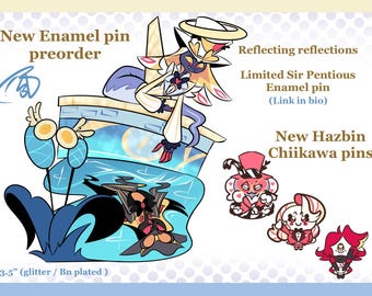 Spilla smaltata Hazbin Hotel Sir Pentious, spille Chiikawa Hazbin (preordine)