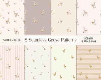 Geese Seamless Pattern for Textiles Nursery Wallpaper Pattern Geese Digital Paper Kids Seamless Patterns Nursery Textile Bedding and Apparel