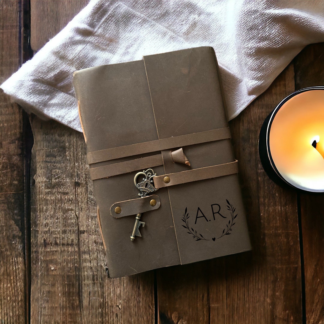 Custom Leather Journal Personalized Rustic Leather Notebook Travel ...