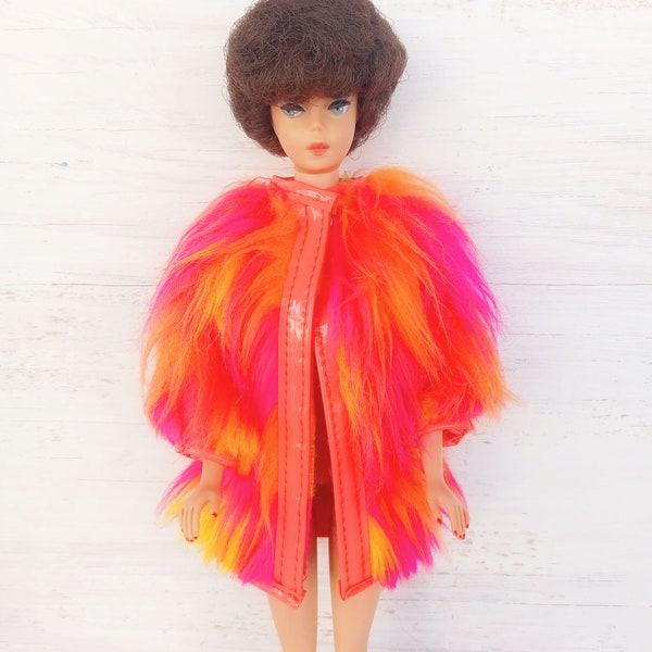 1965 Francie Mod Wild Bunch Shag Fur Coat, Barbie, DOLL NOT INCLUDED