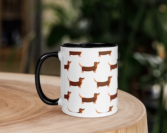 Dachshund Delight Mug with Color Inside