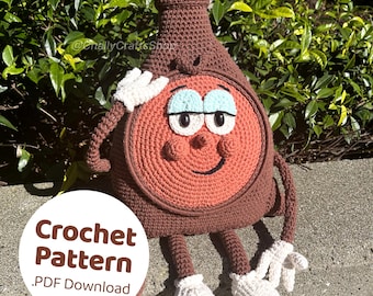 Coke Guy Mascot Backpack Amigurumi Crochet Pattern PDF Download
