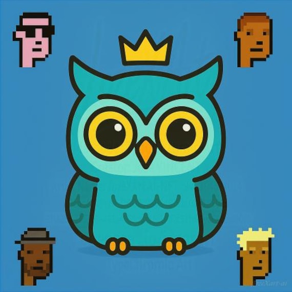 MoonOwl — Royal Totem | Digital Fine Art | TypoChromic Art I Totem Nocturne | Instant Download