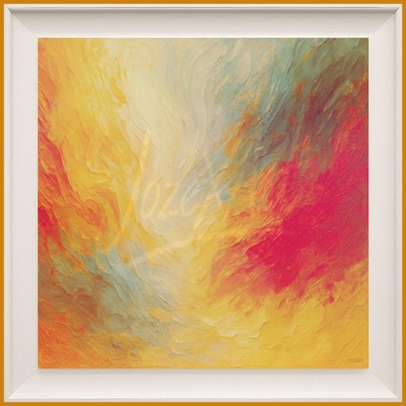 EchoMural– Tableau abstrait vibrant Jozexart I Huile sur toile épaisse I œuvre unique I Décoration intérieure