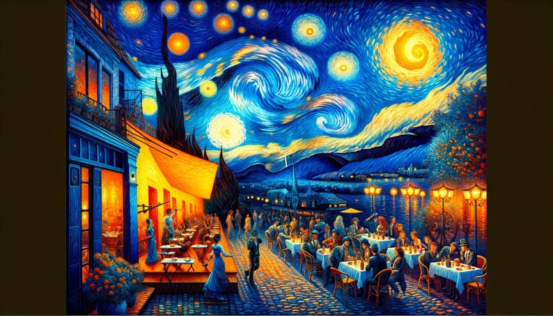 Café de nuit Terrasse de café la nuit Les Alpilles Van Gogh Téléchargement instantané de 3 belles toiles image 2