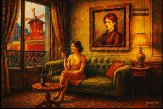 Berthe Muse et Modèle (1/1) – JozeXart I Œuvre Unique et Rare | Art narratif | Formats exclusifs dispo par mail : jozexart@gmail.com