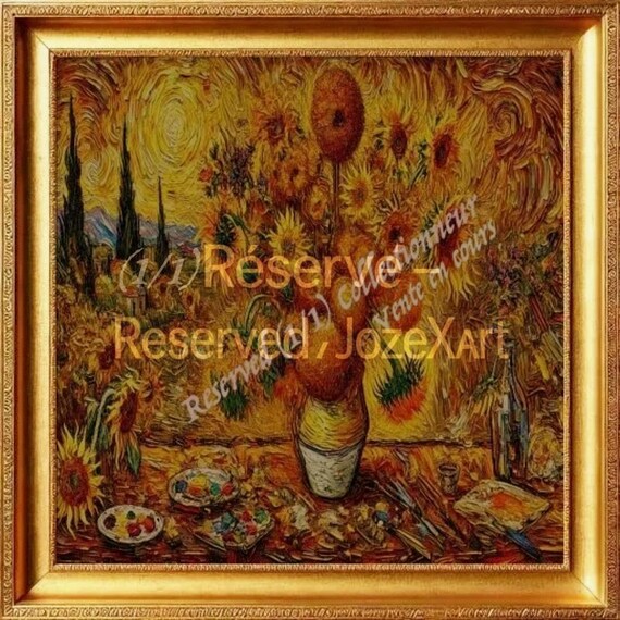 Reserved 1/1 - Van Gogh Les Tournesols (1888) I JozeXart I Recréation IA Sublime | Originalité Unique | Rare & Précieux I