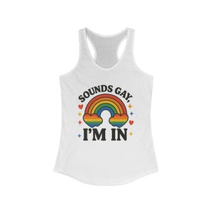 Pride Rainbow Racerback Tank Top, LGBTQ+ Gay Pride Shirt, Summer Top, Festival Wear, Cute LGBTQ Shirt