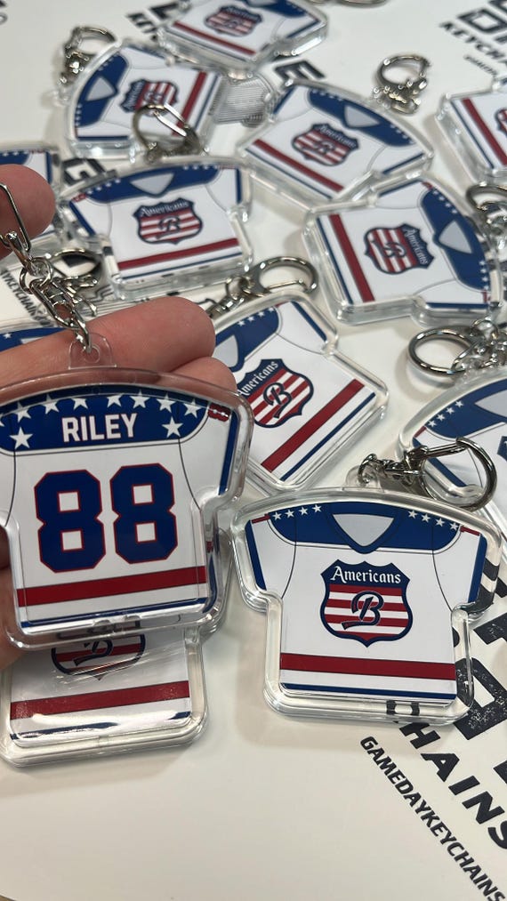 Custom Hockey Keychain Gift Customized Hockey Keychain for Hockey Team Gameday Keychain Hockey Keychain Playoff Hockey Merch Hockey Gifts