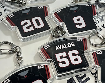 PERSONALIZED GAMEDAY KEYCHAINS, Personalized Jersey Football Keychains, personalized keychains, custom keychains gifts, personalized gifts