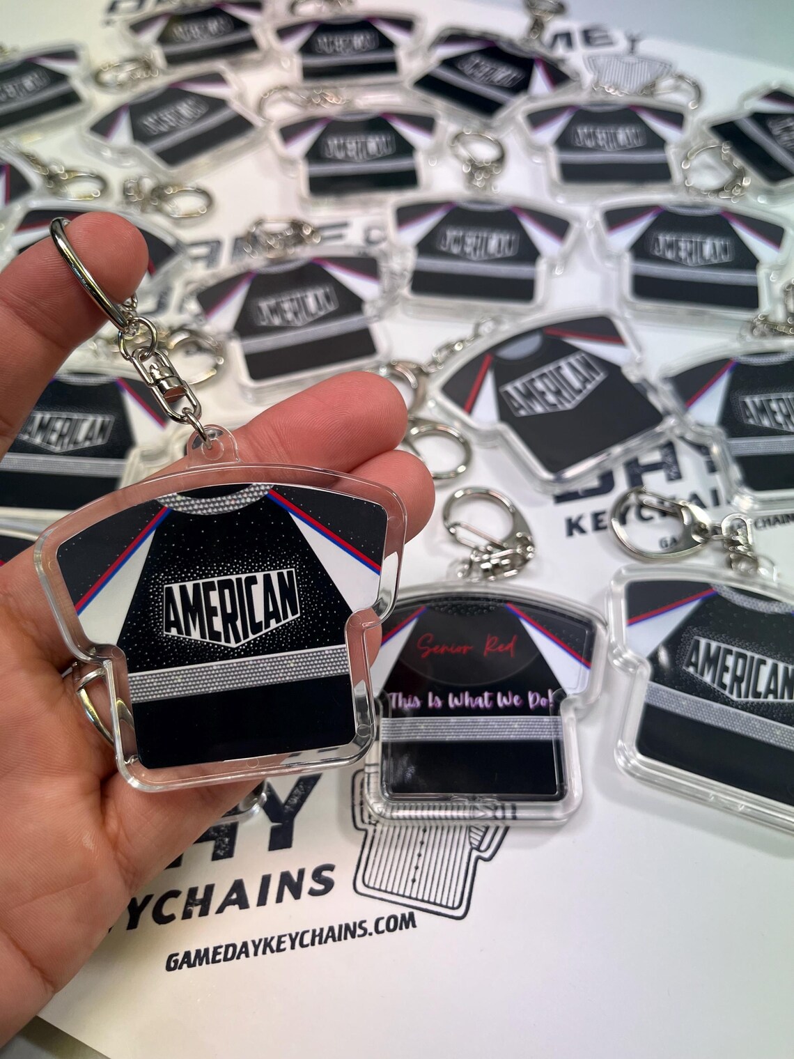Personalized Cheerleading Uniform Keychain, Gameday Bag Charm - Etsy