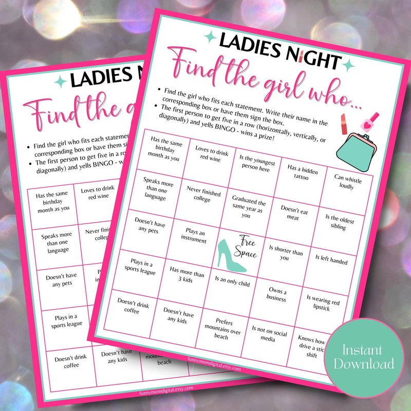 Ladies Night Games Etsy