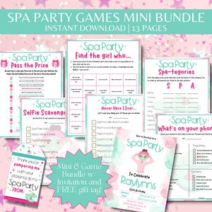Spa Party Games Printable, Spa Party Activities, Tween Party Games for Spa Birthday Party, Slumber Party Sleepover Games, Spa Party Bingo