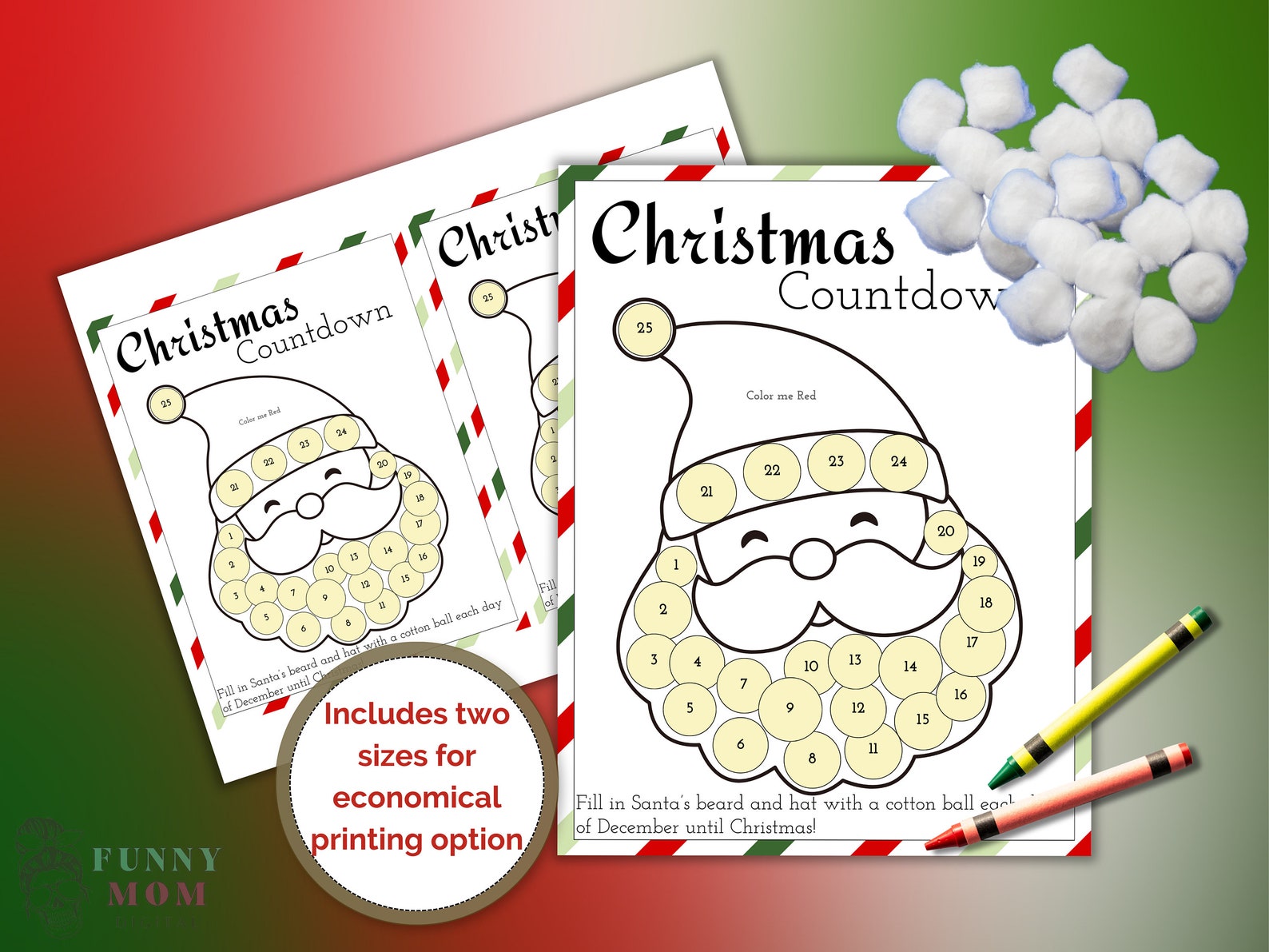 Printable Advent Calendar for Kids, Days Until Christmas Countdown ...