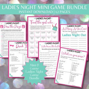 Printable Ladies Night Game Bundle, Fun Girls Night Out Game Bachelorette Bundle, Clean Hen Party Games, Icebreaker Games for Moms Night Out