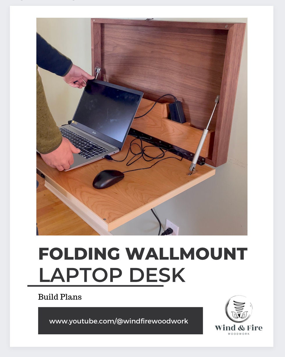 Folding Wall mount Laptop Desk DIGITAL PLANS ONLY Etsy