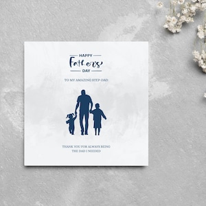 Padrastro - Tarjeta del Día del Padre - papá, padre, hija, hijo, personalizado, padre, padrastro
