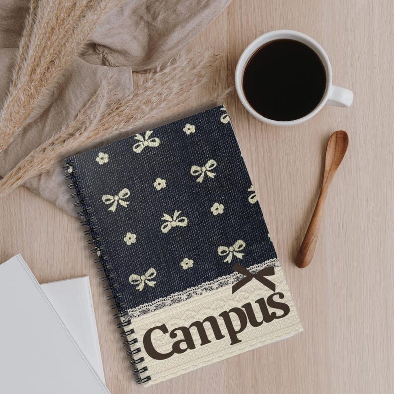 Coquette Bow Pattern Campus Spiral Notebook | Ruled Journal image 2