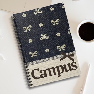 Coquette Bow Pattern Campus Spiral Notebook | Ruled Journal image 4