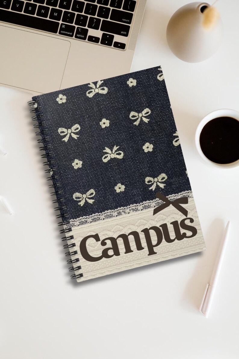 Coquette Bow Pattern Campus Spiral Notebook | Ruled Journal image 4