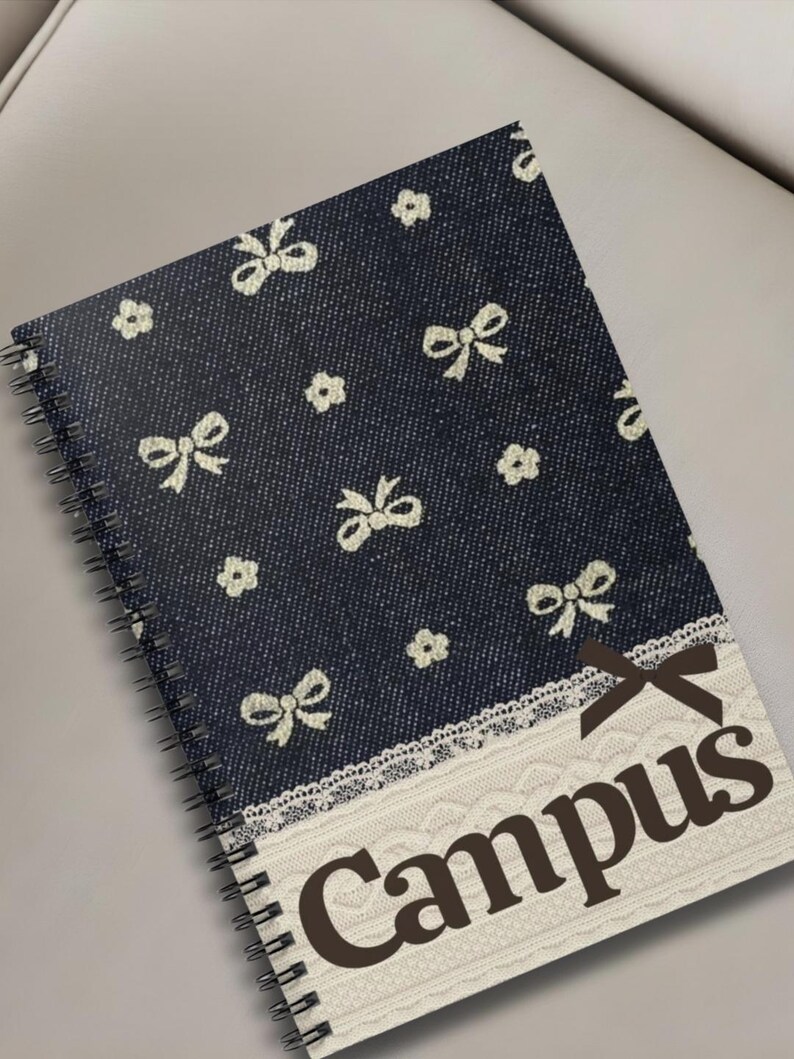 Coquette Bow Pattern Campus Spiral Notebook | Ruled Journal image 5