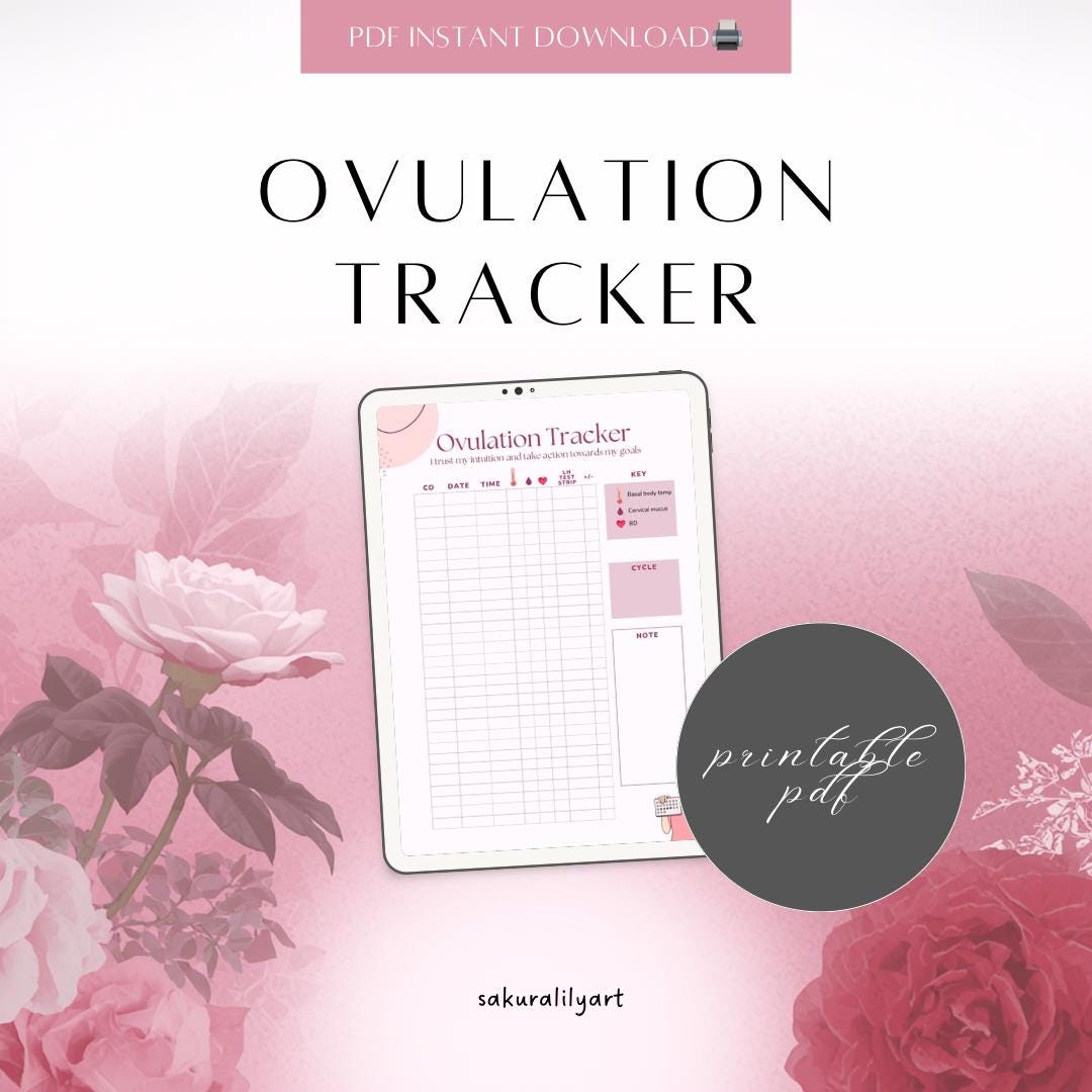 Ovulation Tracker Printable | Fertility Cycle Log PDF | Instant ...
