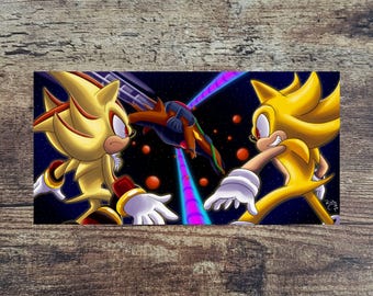Sonic Adventure 2 Matte Poster – Super Sonic & Shadow Vs. Finalhazard (20x10)