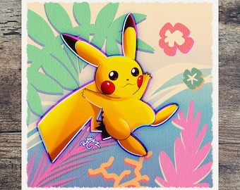 ピカチュウ | アートポスター | ポケモン - Etsy 日本