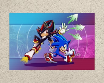 Sonic and Shadow (Sonic Adventure 2) - Matte Poster Print