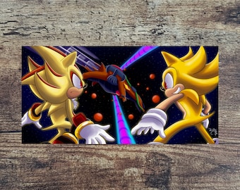 Sonic Adventure 2 Matte Poster – Super Sonic & Shadow Vs. Finalhazard (20x10)