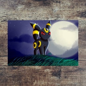 Umbreon in the Moonlight - 17&quot;x11&quot; Matte Poster Print