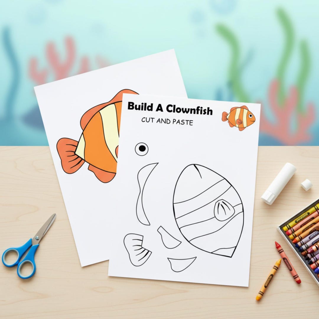 Build-a-fish Cut-and-paste Craft | Summer Printable Activity for Kids ...