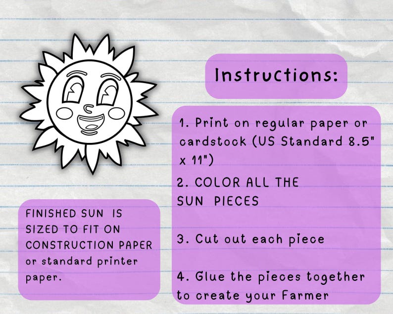 Sun Paper Craft Printable | Cut and Paste Summer Activity | Weather ...